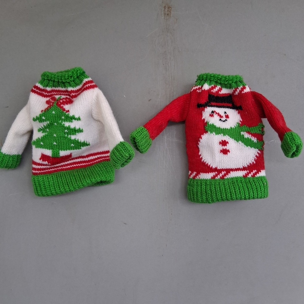 Lot Of 2 Cat Small Dog Pet‎ Christmas Sweaters EUC ADORABLE